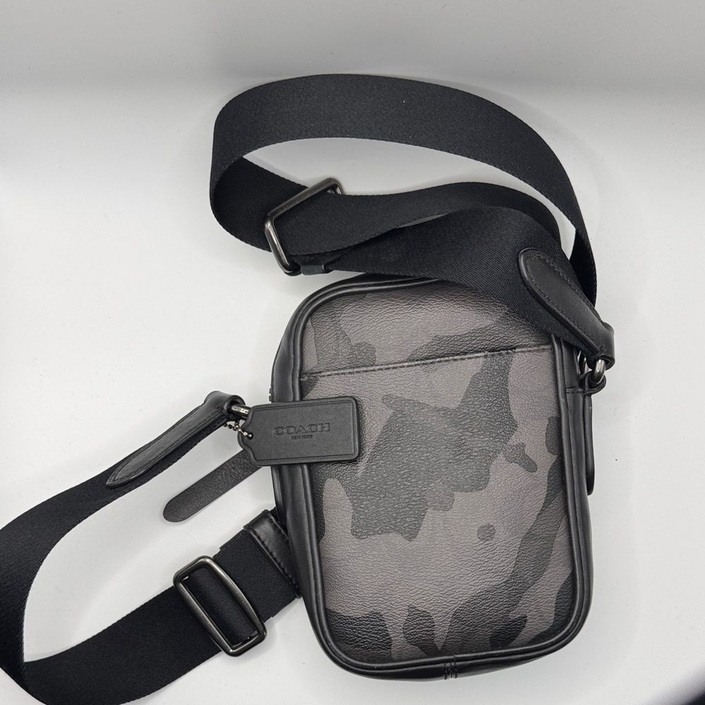 Coach Camouflage Black and Gray Belt Bag